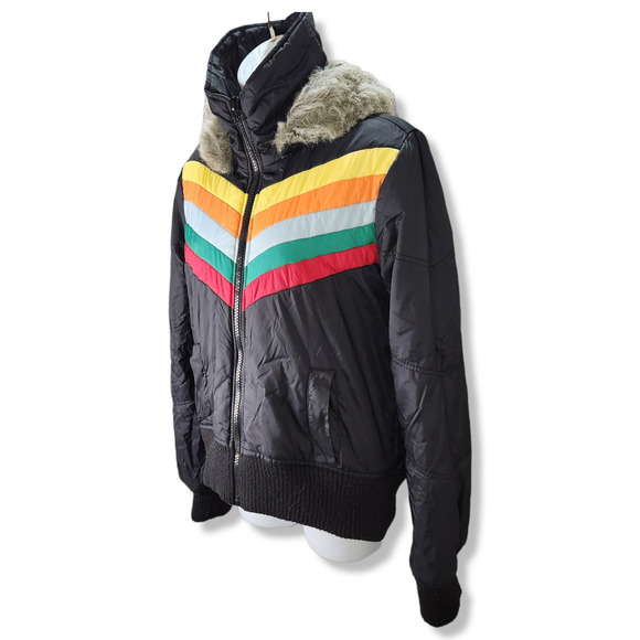 Jack by BB Dakota Multicolor Chevron Puffer Jacket - Picture 5 of 16